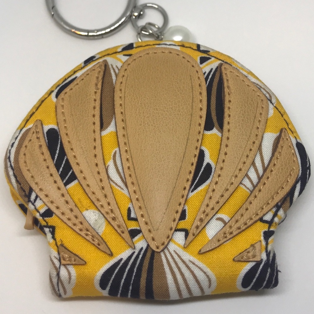 Vera Bradley shell coin purse pouch bag charm